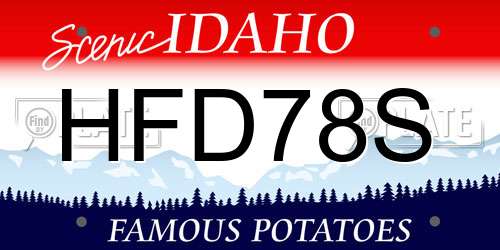 HFD78S Idaho License Plate