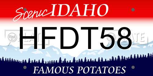 HFDT58 Idaho License Plate