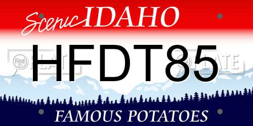 HFDT85 Idaho License Plate