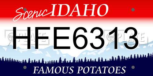 HFE6313 Idaho License Plate