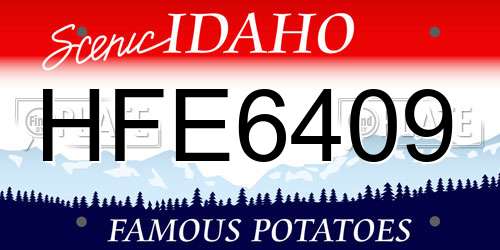 HFE6409 Idaho License Plate