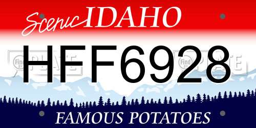 HFF6928 Idaho License Plate