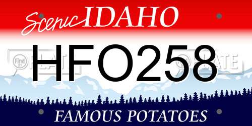 HFO258 Idaho License Plate