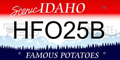 HFO25B Idaho License Plate