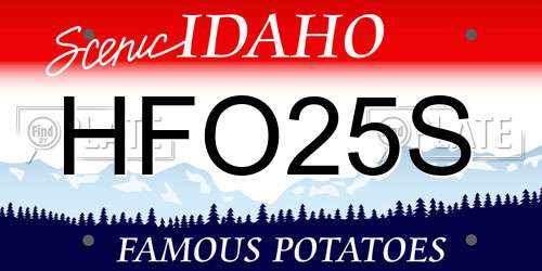 HFO25S Idaho License Plate