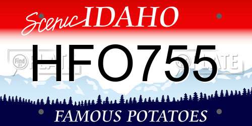 HFO755 Idaho License Plate