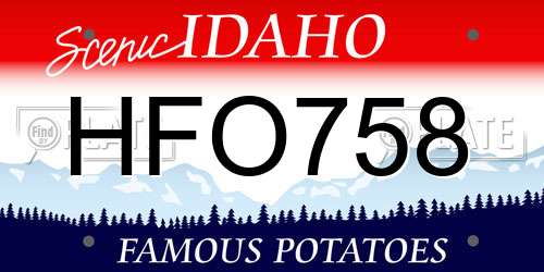 HFO758 Idaho License Plate