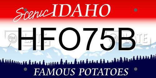 HFO75B Idaho License Plate