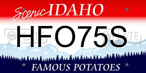 HFO75S Idaho License Plate