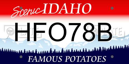 HFO78B Idaho License Plate