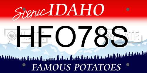 HFO78S Idaho License Plate