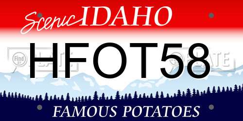 HFOT58 Idaho License Plate