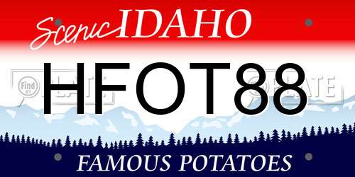HFOT88 Idaho License Plate