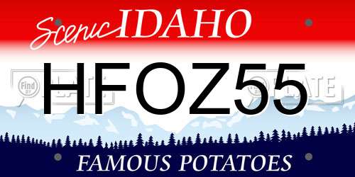 HFOZ55 Idaho License Plate