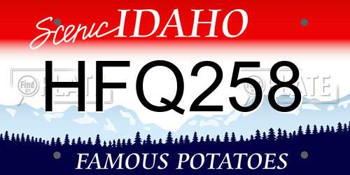 HFQ258 Idaho License Plate