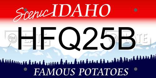HFQ25B Idaho License Plate