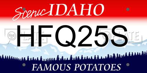 HFQ25S Idaho License Plate