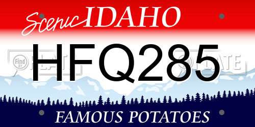 HFQ285 Idaho License Plate
