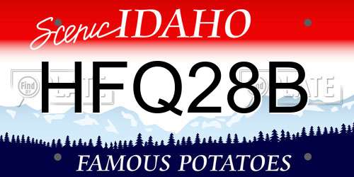 HFQ28B Idaho License Plate