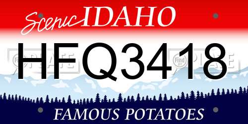 HFQ3418 Idaho License Plate