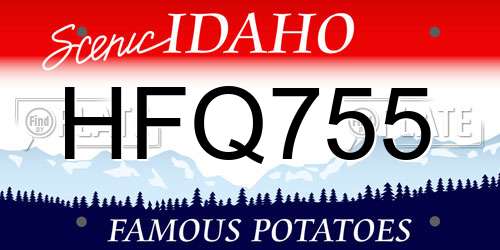 HFQ755 Idaho License Plate