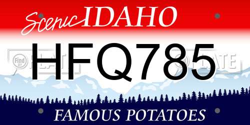 HFQ785 Idaho License Plate