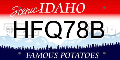 HFQ78B Idaho License Plate