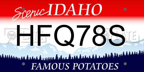 HFQ78S Idaho License Plate