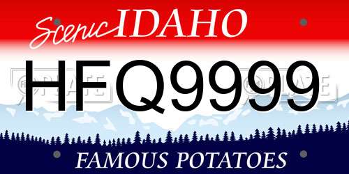 HFQ9999 Idaho License Plate