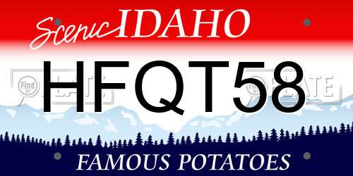 HFQT58 Idaho License Plate