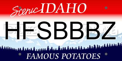 HFSBBBZ Idaho License Plate