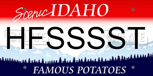 HFSSSST Idaho License Plate