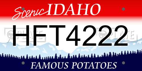 HFT4222 Idaho License Plate