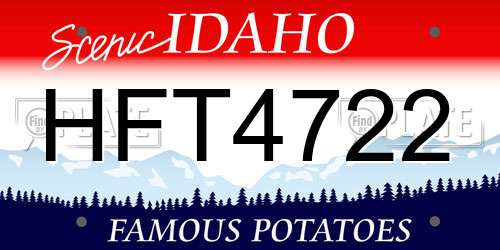 HFT4722 Idaho License Plate