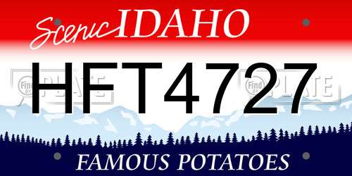 HFT4727 Idaho License Plate