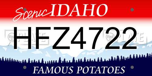 HFZ4722 Idaho License Plate