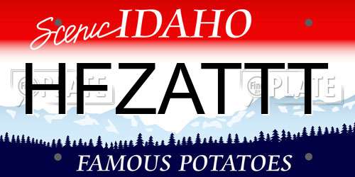 HFZATTT Idaho License Plate