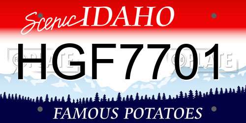 HGF7701 Idaho License Plate