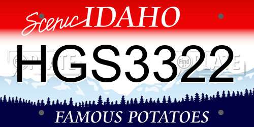 HGS3322 Idaho License Plate