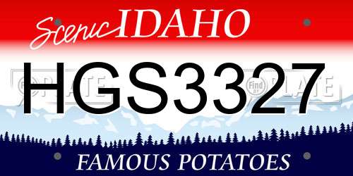 HGS3327 Idaho License Plate