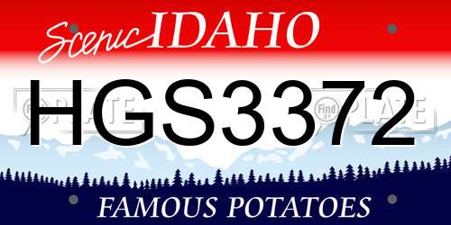 HGS3372 Idaho License Plate