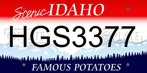 HGS3377 Idaho License Plate