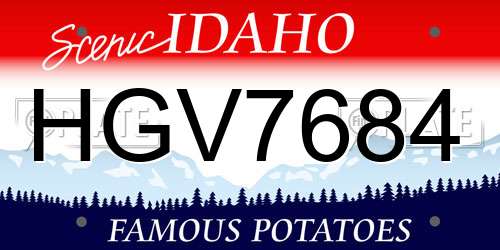 HGV7684 Idaho License Plate