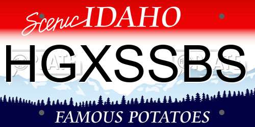 HGXSSBS Idaho License Plate