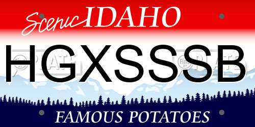 HGXSSSB Idaho License Plate