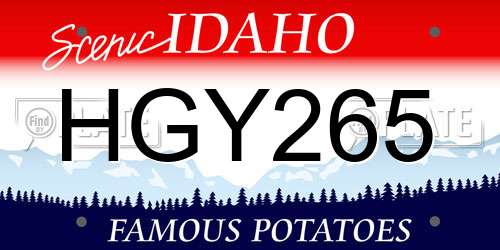 HGY265 Idaho License Plate