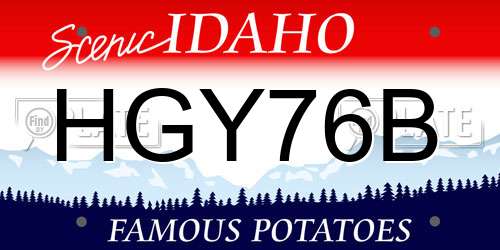 HGY76B Idaho License Plate