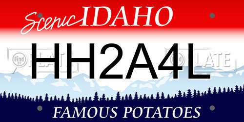 HH2A4L Idaho License Plate