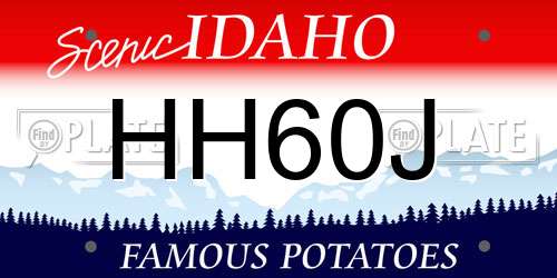 HH60J Idaho License Plate