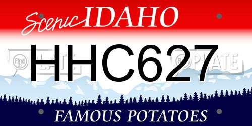 HHC627 Idaho License Plate